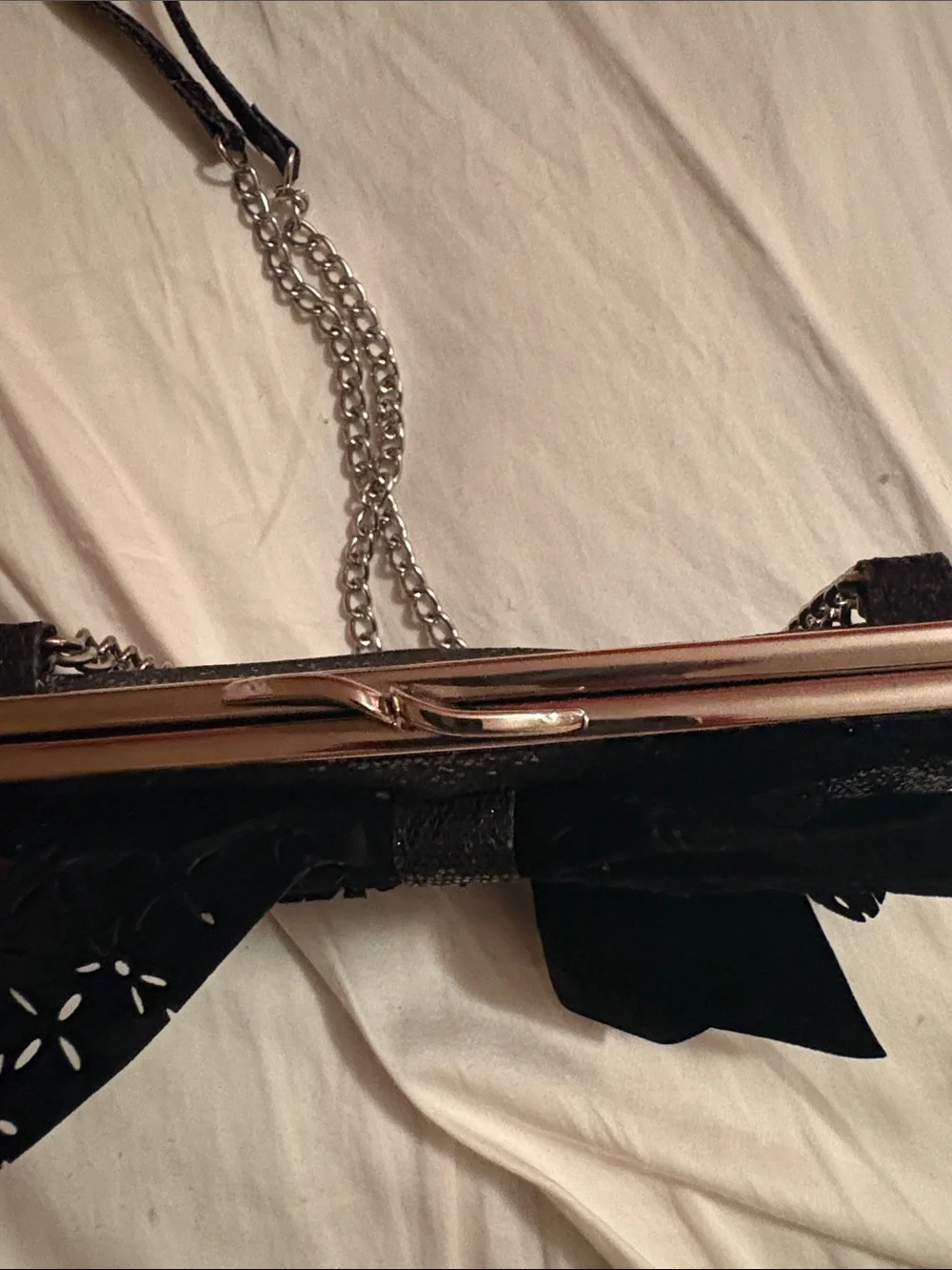 Black Bow Clutch Evening Bag